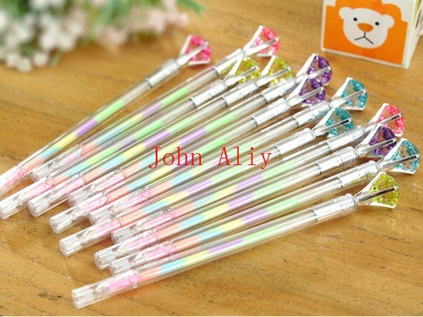 Free shipping Cute Colored Crystal Diamond Gel Pens 0.38mm Multi Color Rollerball Pen Set School Office Supplies Hot sale