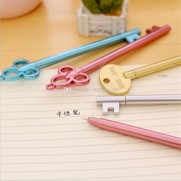 0.4mm Vintage Key Plastic Gel Pen Creative Cute Kawaii Pens For Kids Novely Item School Supplies Free Shipping