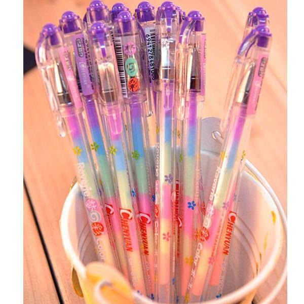 New 1pc Lovely Cute Highlighter Marker Stationary 6 Color Pen Students Ballpen For Children Drop Shipping