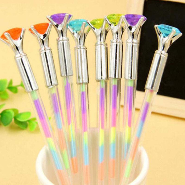 10pcs/lot 6 in 1 Color Rainbow Pen Gel Pen Marker Pens Signature Pen Free Shipping School Office Supplies Papelaria