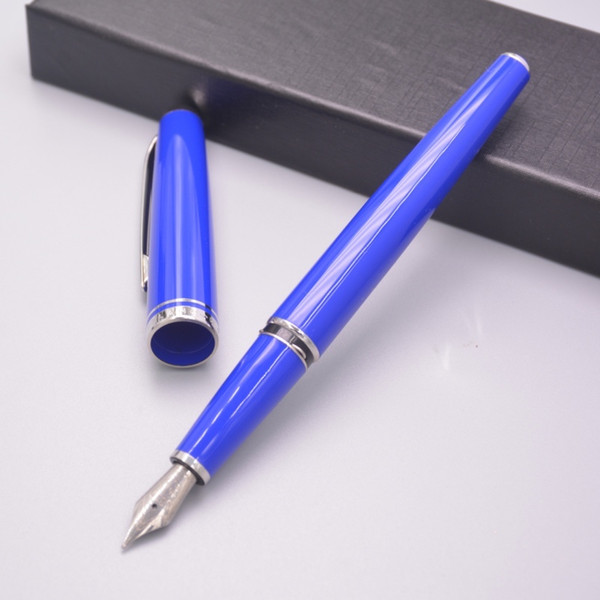 Luxury MT PIX Metal And Resin Black/Blue Barrel Silver Clip Fountain Pen School Office Business Brand Writing Gift Pen Hot Sale Ink Pens