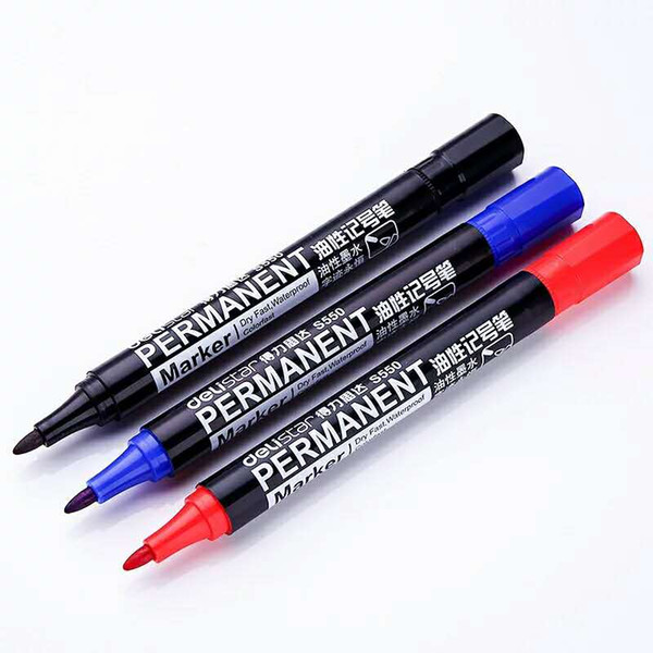 Waterproof Oily Marker Pen Permanent Marker Pen Dry Easy Black Red Blue Ink School Stationery Office Supplies CD Marker