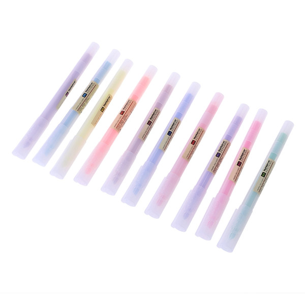 10pcs/set soft pastel ended highlighter pen Fluorescent pen kawaii Mild liner DIY School supplies Office Stationery