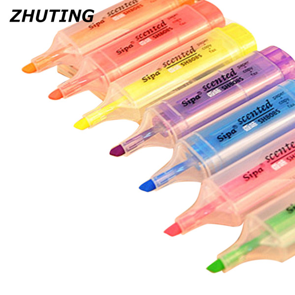 7pcs color highlighter pencil holder stationery for school office random color painting watercolor pen