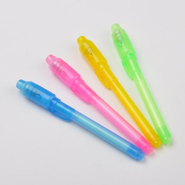 LED Invisible light magic pen colorful types ink pen Secret Message Writer Drawing Kids Party Entertainment tool QQA205