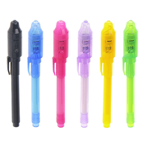 6Pcs/Set Invisible Ink Pen Built in UV Light Magic Marker For Pen Safety To Use dropshipping