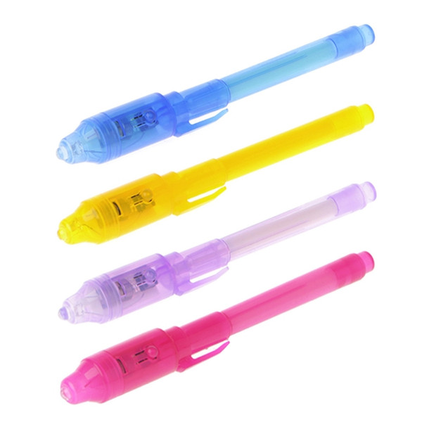 4Pcs/set Highlighter Pen Invisible Ink Pen Built in UV Light Magic Highlighters Stationery