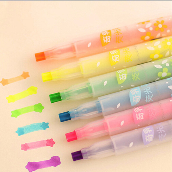 Wholesale-novelty star nib highlighter pen copic marker pens kawaii stationery material escolar papelaria school supplies