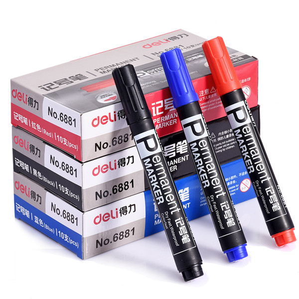 Large Capacity Black Red Blue Plastic Oily Waterproof Permanent Marker Pen Office School Supplies Markers Korean Stationery