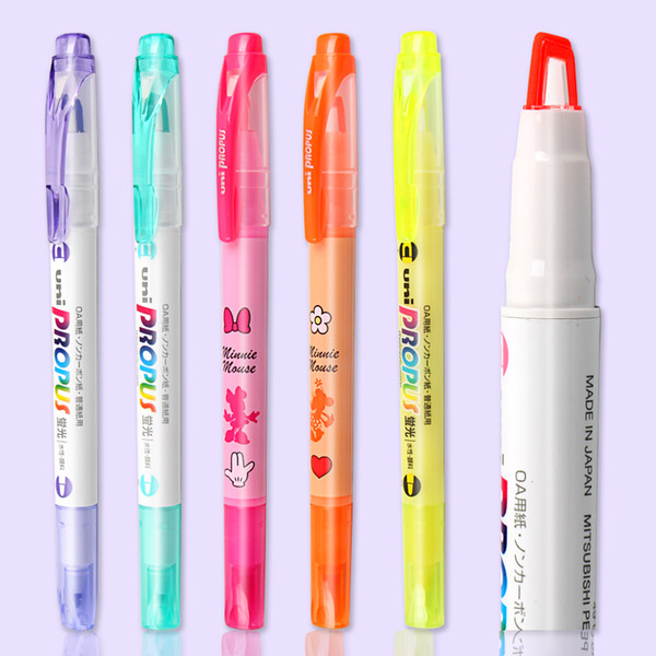 Uni PUS-102T PROPUS Highlighter Marker 10 color Window Soft Color Double-Sided 4.0 mm / 0.4 mm Round/Oblique for office school