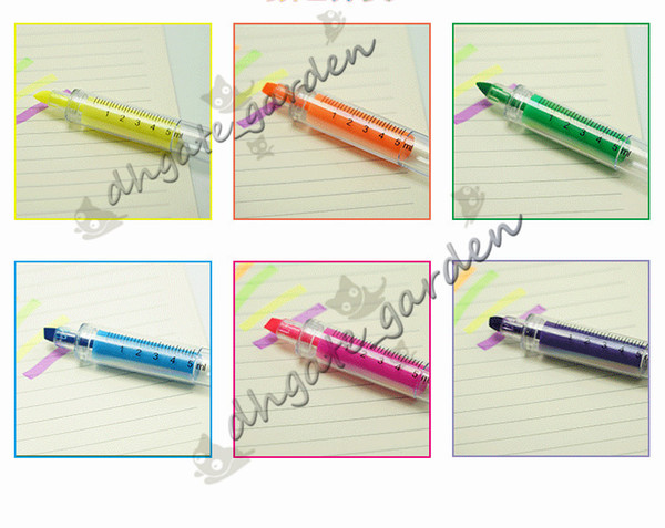 1000pcs/lot 6 COLORS New Syringe Highlight Pen/ Fashion pen wholesale Free Shipping