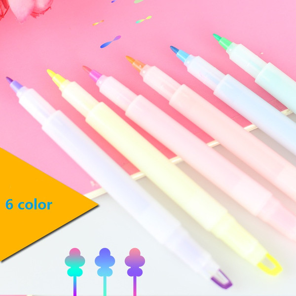 Colorful Double Ended Highlighters Markers Pen Nite Writer Pen Gifts School Office Supply Stationery Nite Writer Pens