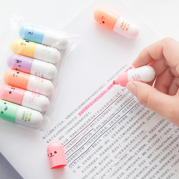 Capsules Highlighter Vitamin Pill Highlight Marker Color Pens Stationery Office School Supplies