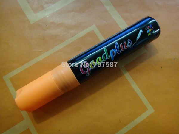 Wholesale- one pcs orange Highlighter Fluorescent Liquid Chalk Marker Pen for LED Writing Board 15mm