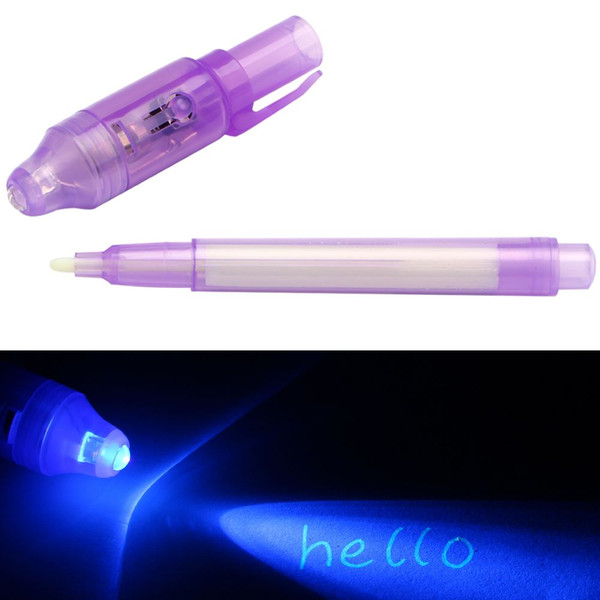 Magic Purple 2 In 1 UV Black Light Combo Creative Stationery Invisible Ink Pen