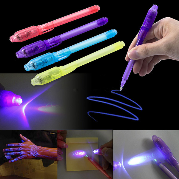 1Pcs Magic 2 In 1 Uv Black Light Combo Creative Stationery Invisible Ink Pen Popular Random Color