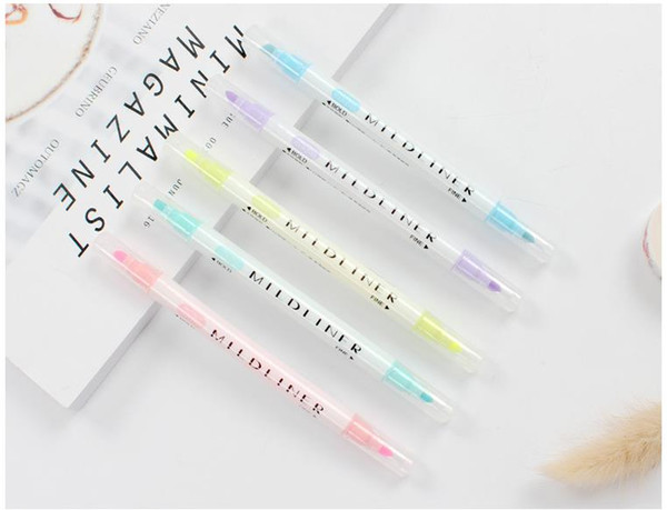 12-color double-headed highlighter student with colored pens, key line marking pen, oblique head marker, graffiti pen