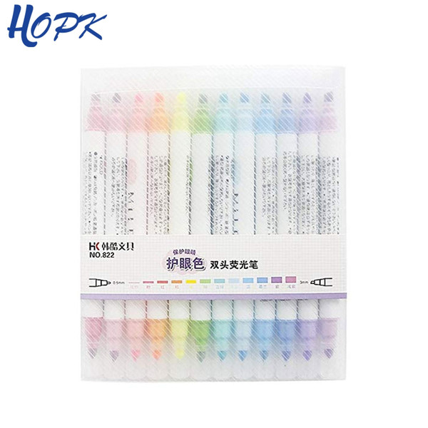 12Pcs/set Japanese Mildliner Pens Mild liner Double Headed Fluorescent Pen Cute Art Color Highlighter Drawing Mark Pen