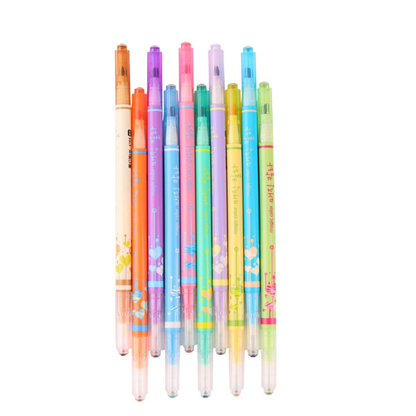 1PCS Colorful Office School Supplies Highlighters Double With Diamond Color Magic Graffiti Marker Highlighter