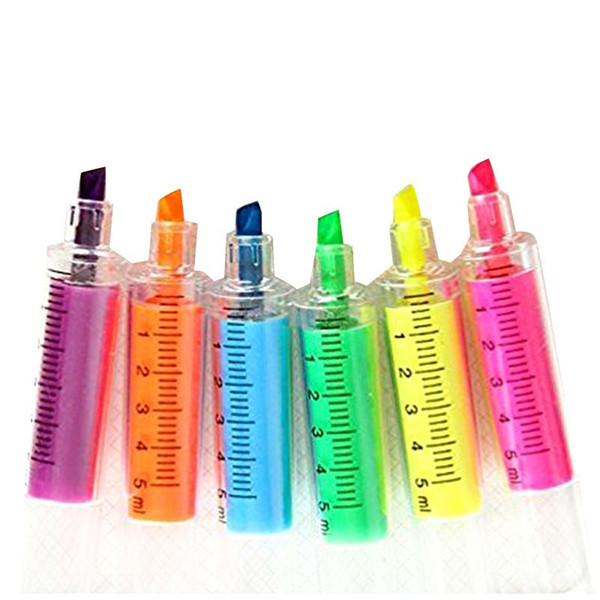 12pcs creative stationery syringe highlighter