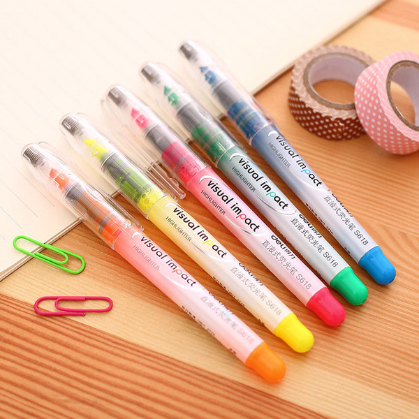 Deli Cute Kawaii Visual Impact Highlighters Creative Metallic Paint Marker Pens For Graffiti Painting Drawing Korean Stationery