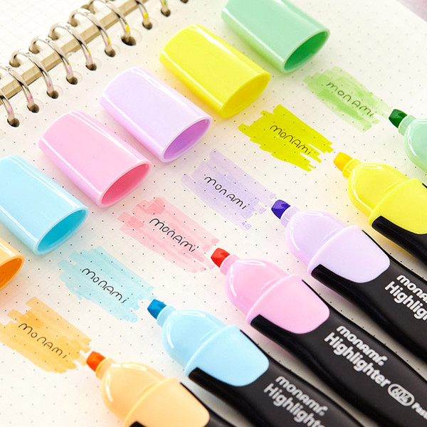 TUNACOCO 1pc Makaron Creative Modeling Fluorescent Pen Journal Parts Mild Color Highlighter School Supplies bb1710174