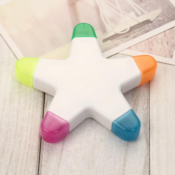 Wholesale- 5colors/piece DIY Cute Kawaii Plastic Highlighter Pen Novelty Item For Kids Gift Korean Stationery Free Shipping