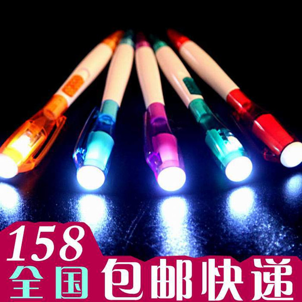 LED light flashlight ball point pen luminous novelty creative stationery gift wholesale package