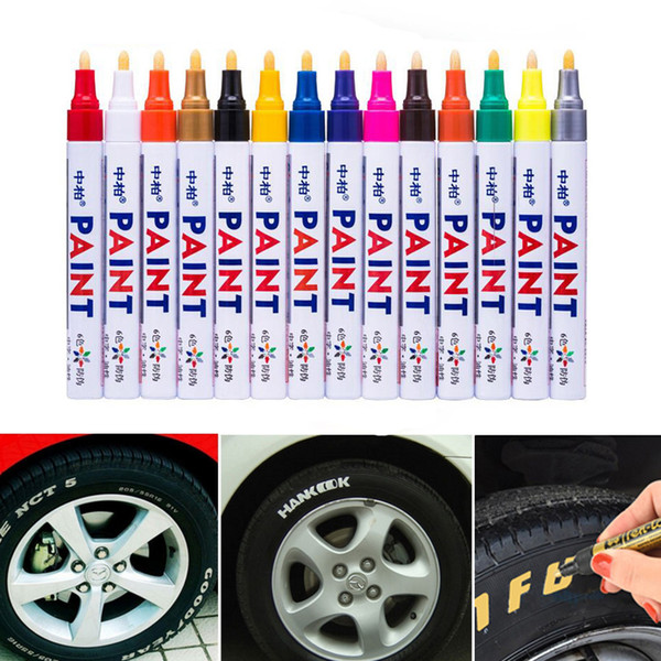 Colorful Waterproof Pen Car Tyre Tire Tread CD Metal Permanent Paint markers Graffiti Oily Marker Pen Car Styling