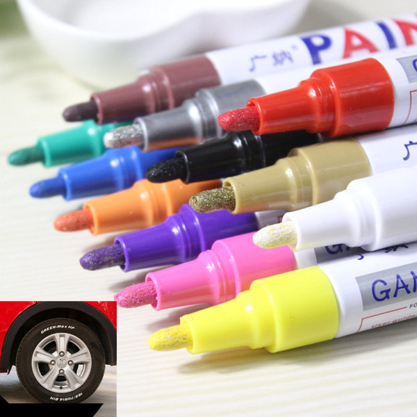 colorful Waterproof pen Car Tyre Tire Tread CD Metal Permanent Paint markers Graffiti Oily Marker Pen marcador caneta stationery