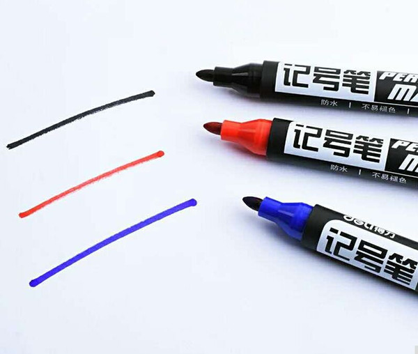 3 PCS/set Double Headed Permanent Marker Pen Twin Tip Waterproof Oily Marker Pen Set ( Black, Blue, Red ) Ink, 0.5mm-1mm