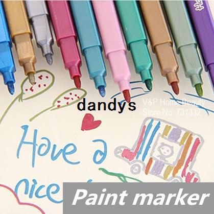 60 pcs/Lot Metallic color pen Paint marker Highlighter for art brush foto Kawaii Stationery novelty copic School supplies 6243, dandys