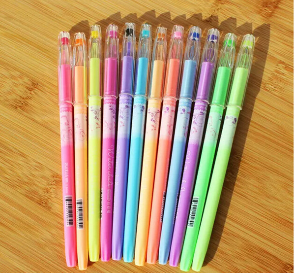 PrettyBaby neon water chalk gel pens diamond gel pens for secret garden coloring book flash Fluorescent gel pen fine drawing pens 36 color