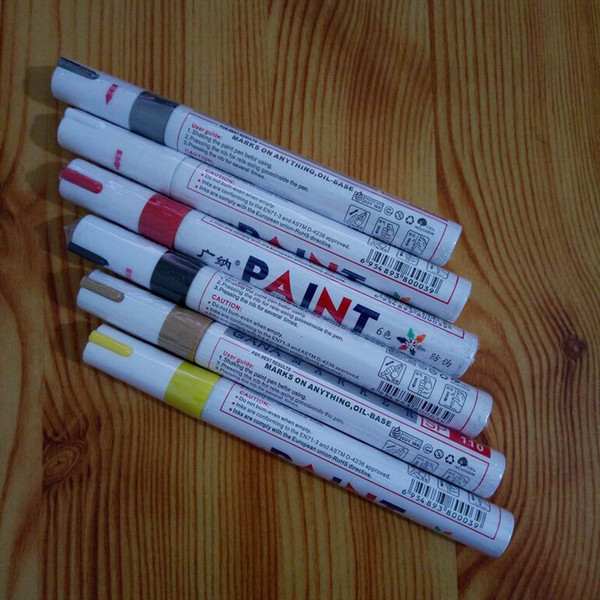 Colorful Waterproof pen Car Tyre Tire Tread CD Metal Permanent Paint markers Graffiti Oily Marker Pen