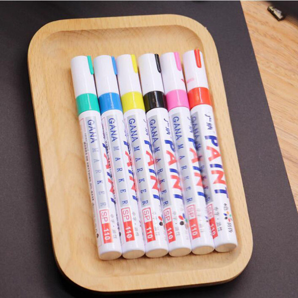 Colorful Waterproof Pen Car Tyre Tire Tread Metal Permanent Paint Markers Graffiti Oily Marker Pen QW7359