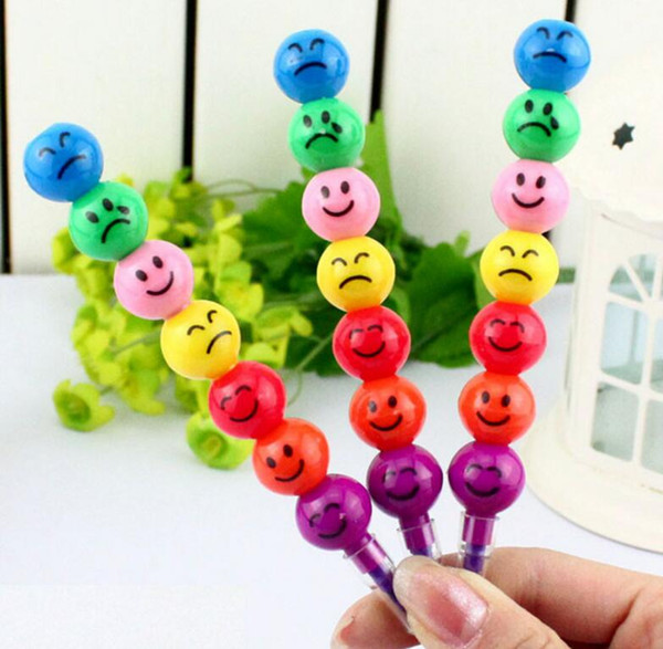 1500 pcs Stationery Colorful WaterColor Brush Smiley Cartoon Pens Pencil Markers Children's Toys Gifts Watercolor pen 7 colors free shipping