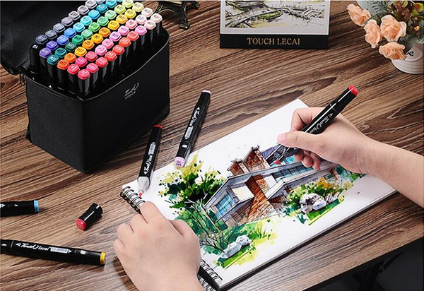 60 Color Painting Art Mark Pen Alcohol Marker Pen Cartoon Graffiti Sketch Double Headed Art Copic Markers Designers