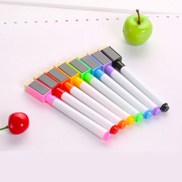 3000Pcs/lot Whiteboard Marker Magnetic Whiteboard Pen Dry Erase White Board Markers Magnet Pens Built In Eraser Office School Supplies