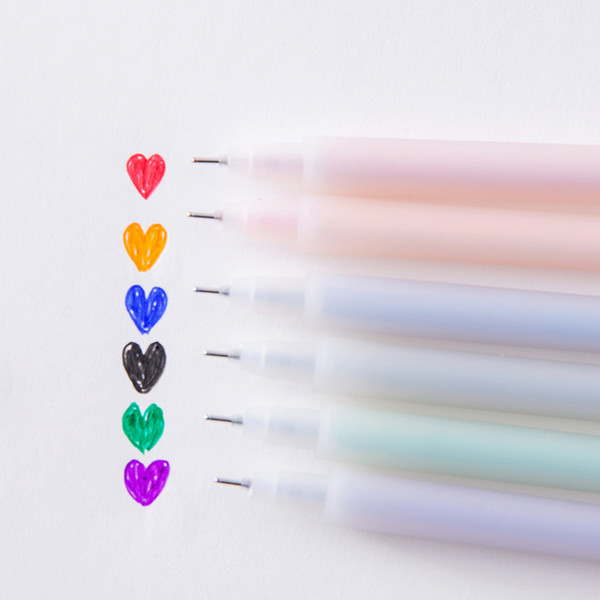 1Pcs Cute Candy Color Simple wind transparent frosted 0.5mm Plastic Gel Pen 6 colors Office School Gift Stationery Pen