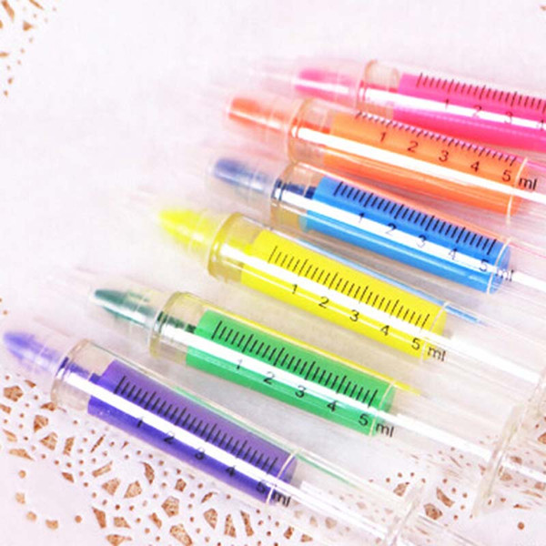 20pcs/lot Cute Novelty Highlighter Colorful Pen Marker Pen Watercolor Pen Stationery Creative Free Shipping Material Escolar Papelaria