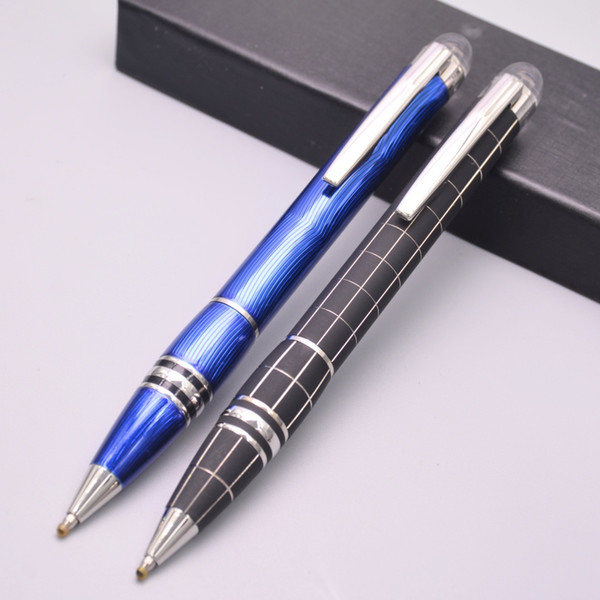 Unique Design Black Check Ballpoint Pen With Crystal Top Stationery Office School Supplies Writing Brand Pen Free Shipping