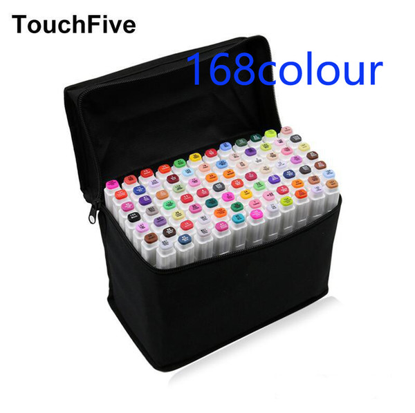 TOUCHFIVE Art Marker Double Headed Markers Set 168 Colors Mark Pen Alcohol Oil Animation Design Paint Sketch Markers Art Supplies