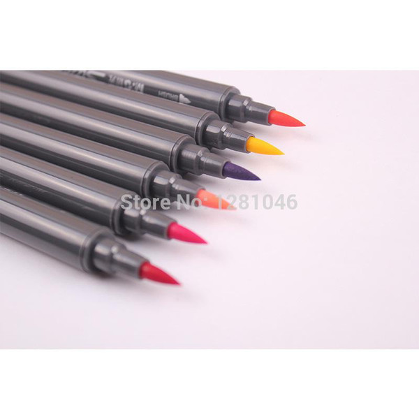 Wholesale-M&G Soft Brush/Fine Twin Art Marker 12/18/24 colors set alcohol based ink for Manga design Painting Supplies