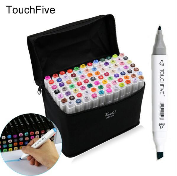 Touch Brush markers pen professional 2 heads painted touch 5th markers pens free bag designs Drawing painting art pens brush 168 colors