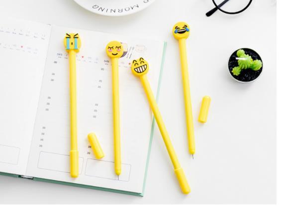 Korean version creative cute cartoon emoji smiling face neutral pen full needle pen student stationery office supplies