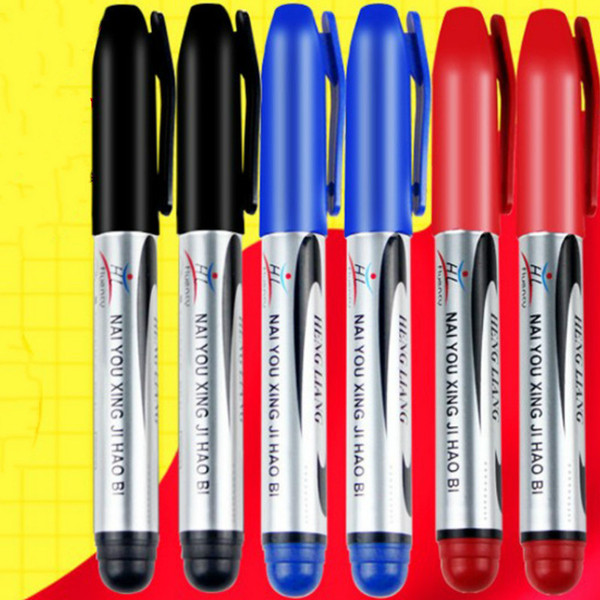 Spot Marker Pen Oil Large Head Pen Classic Black Red Blue Ink Maker Pen For Office Students Warehouse Writing Stationery