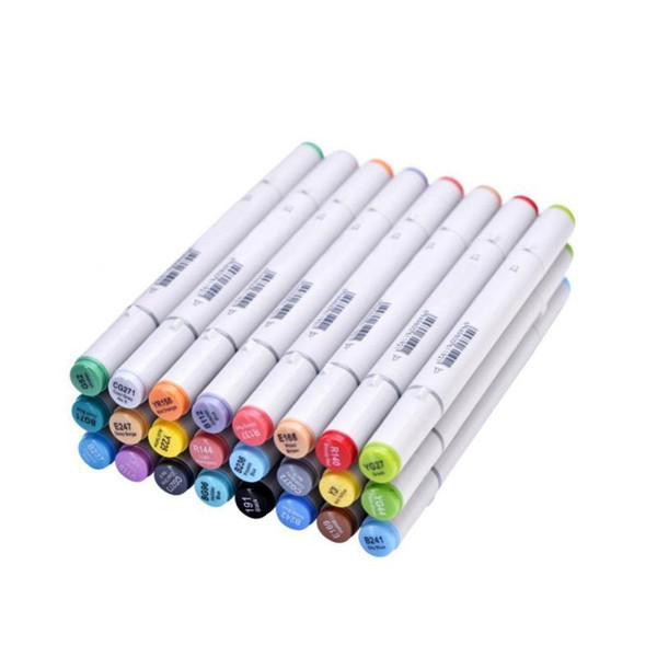 24pcs Double Sided Markers Sketch Marker Pen Sketch Set + Black Pencil Bag Artist Necessary