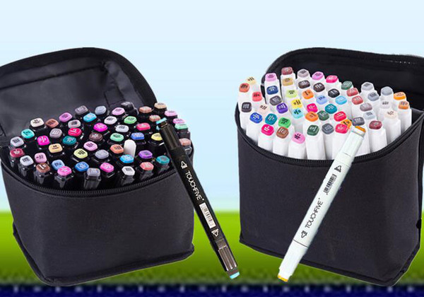 Newest TOUCH5 Set Double Headed Art Mark 168 colors touch five Marker Pen with bag colorful Drawing pens brush Christmas gifts