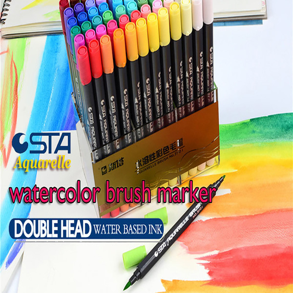 12/24/36/48/80 STA Markers Graphic Drawing Sketch Art Marker Manga Water Based Pigment Ink Twin Marker Pen Aquarelle Brush