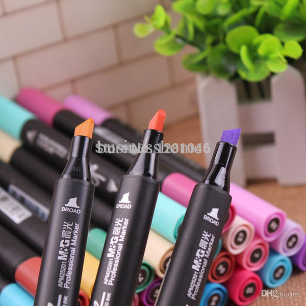 Wholesale-M&G Art Marker Dual tips alcohol based ink for art/ architecture/ animation/ clothes designer art supplies APM25201